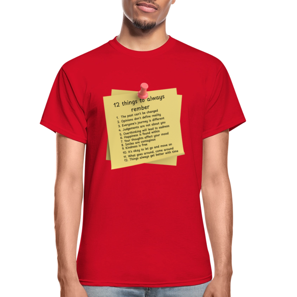 12 Things Adult T-Shirt - red