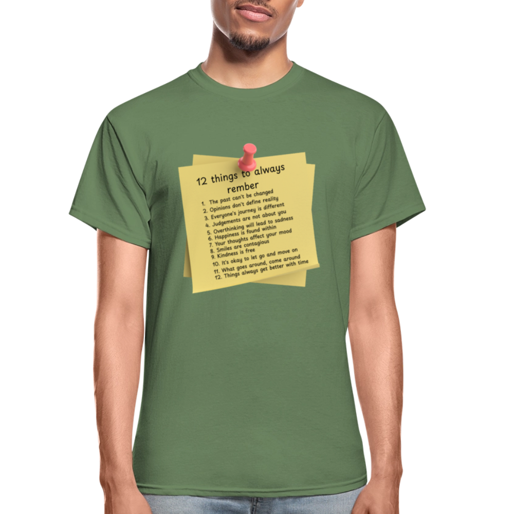 12 Things Adult T-Shirt - military green