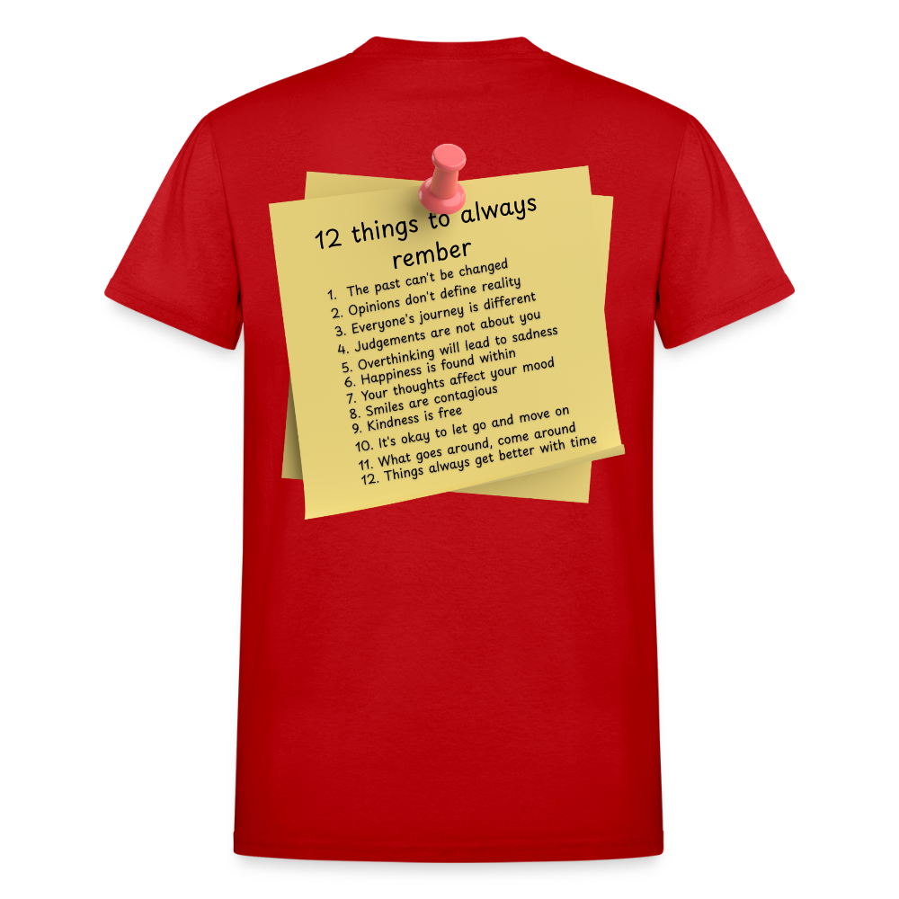 12 Things Adult T-Shirt - red