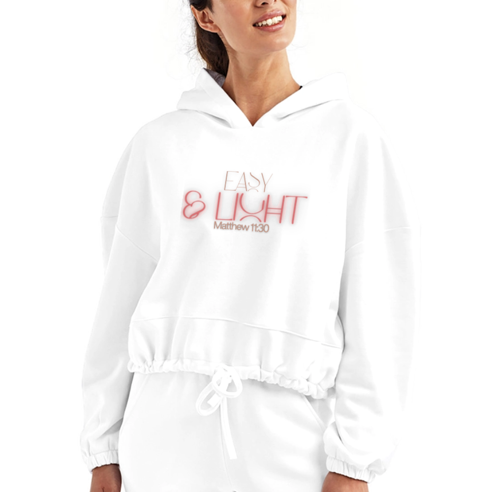 Easy Women’s Cropped Hoodie - white