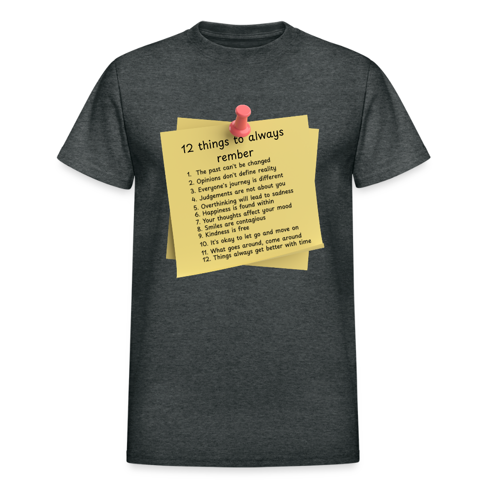 12 Things Adult T-Shirt - deep heather
