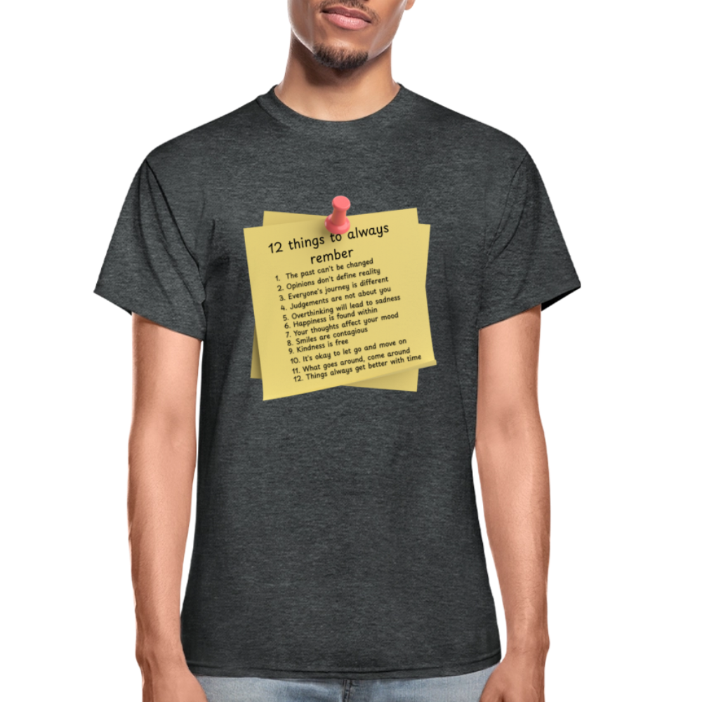 12 Things Adult T-Shirt - deep heather
