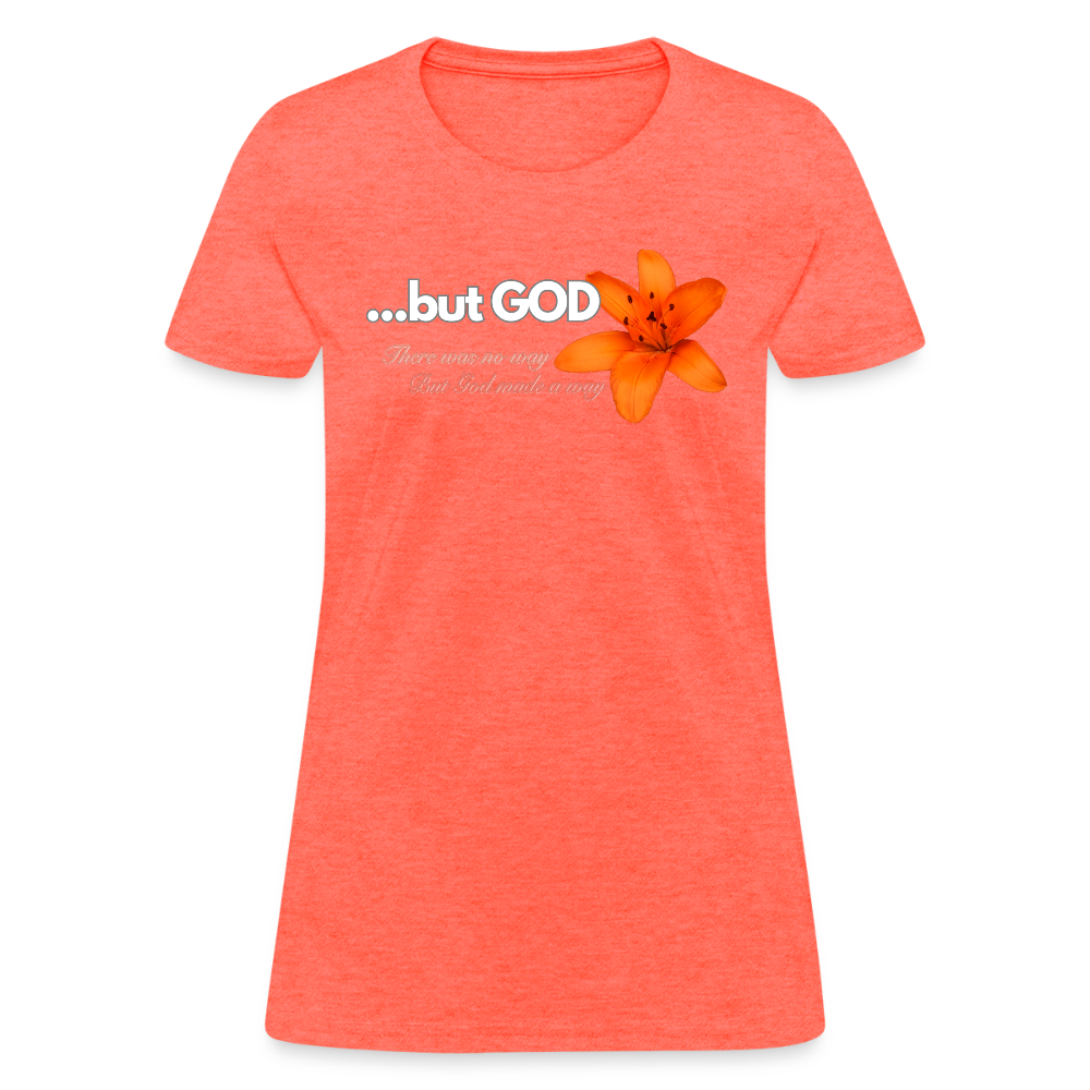 but God T-Shirt - heather coral