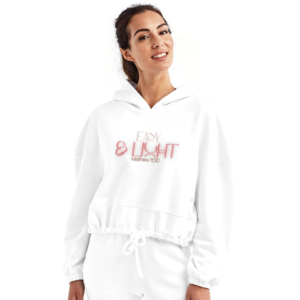 Easy Women’s Cropped Hoodie - white