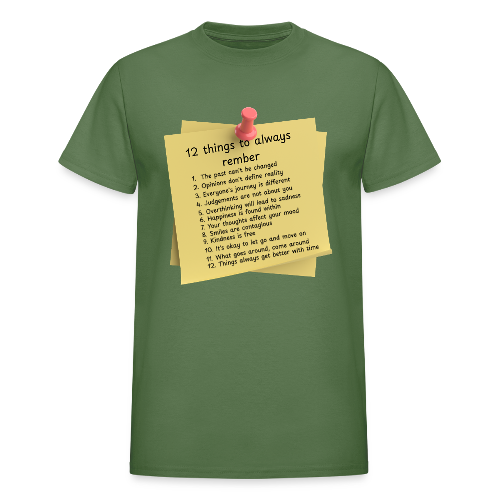 12 Things Adult T-Shirt - military green