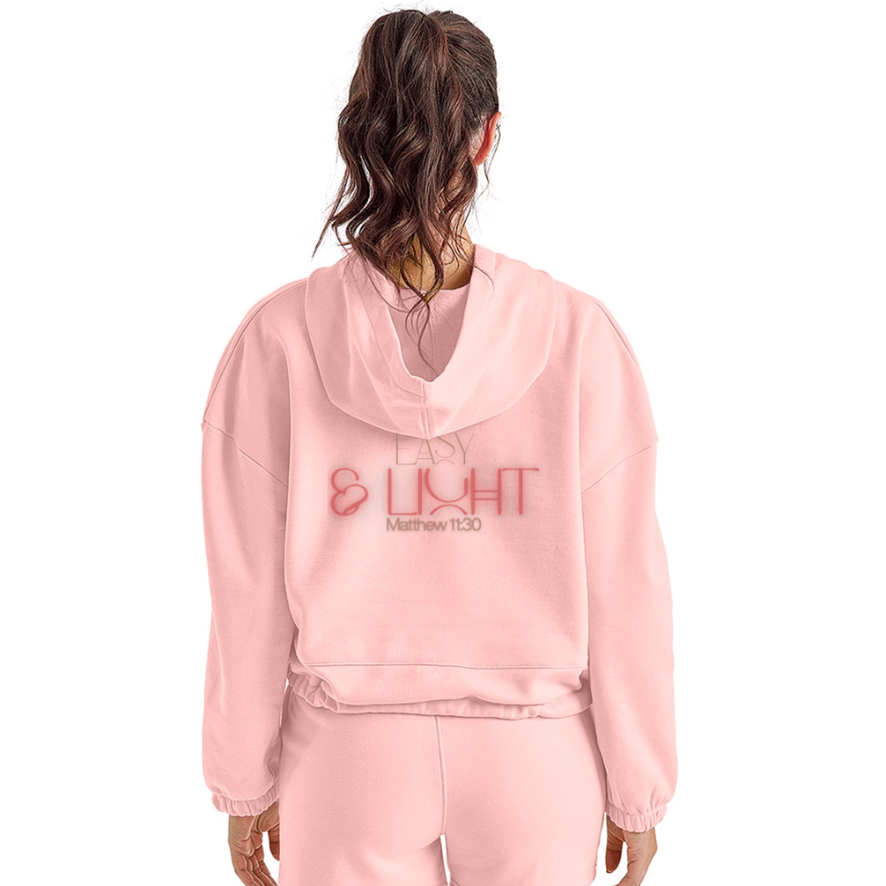 Easy Women’s Cropped Hoodie - light pink