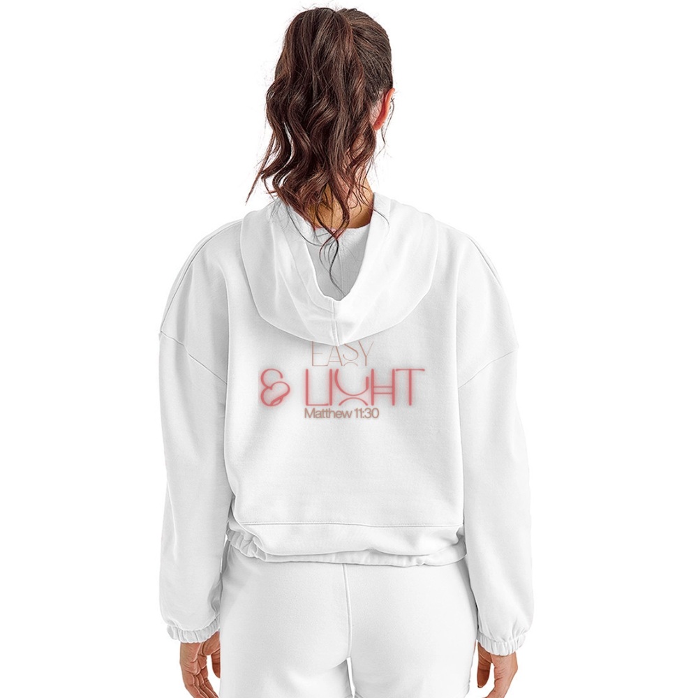 Easy Women’s Cropped Hoodie - white