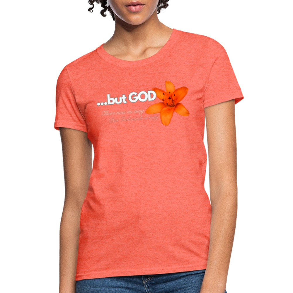 but God T-Shirt - heather coral