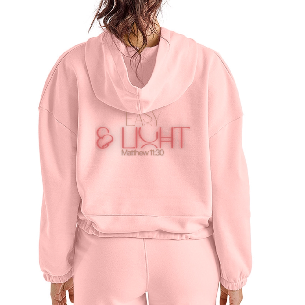 Easy Women’s Cropped Hoodie - light pink