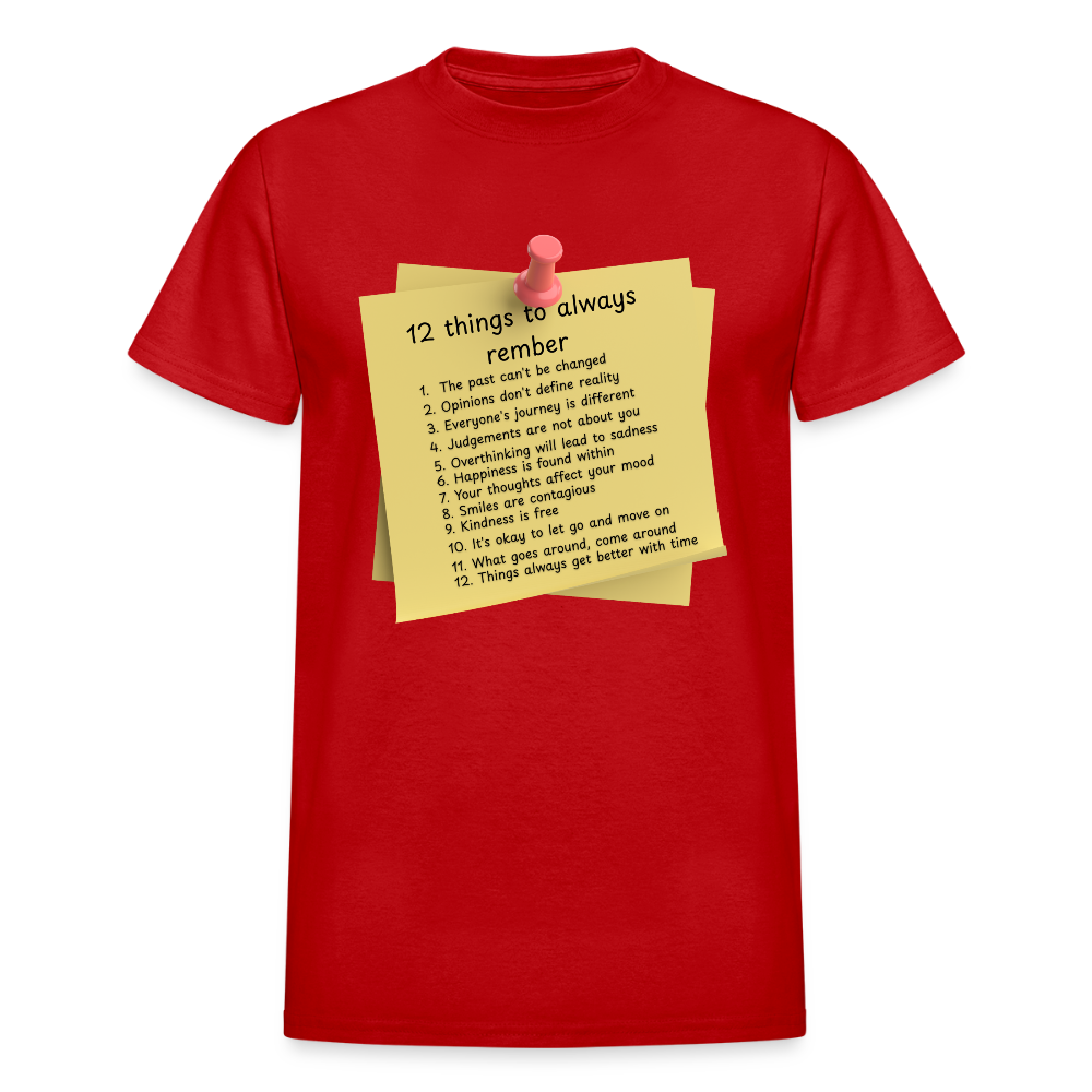 12 Things Adult T-Shirt - red
