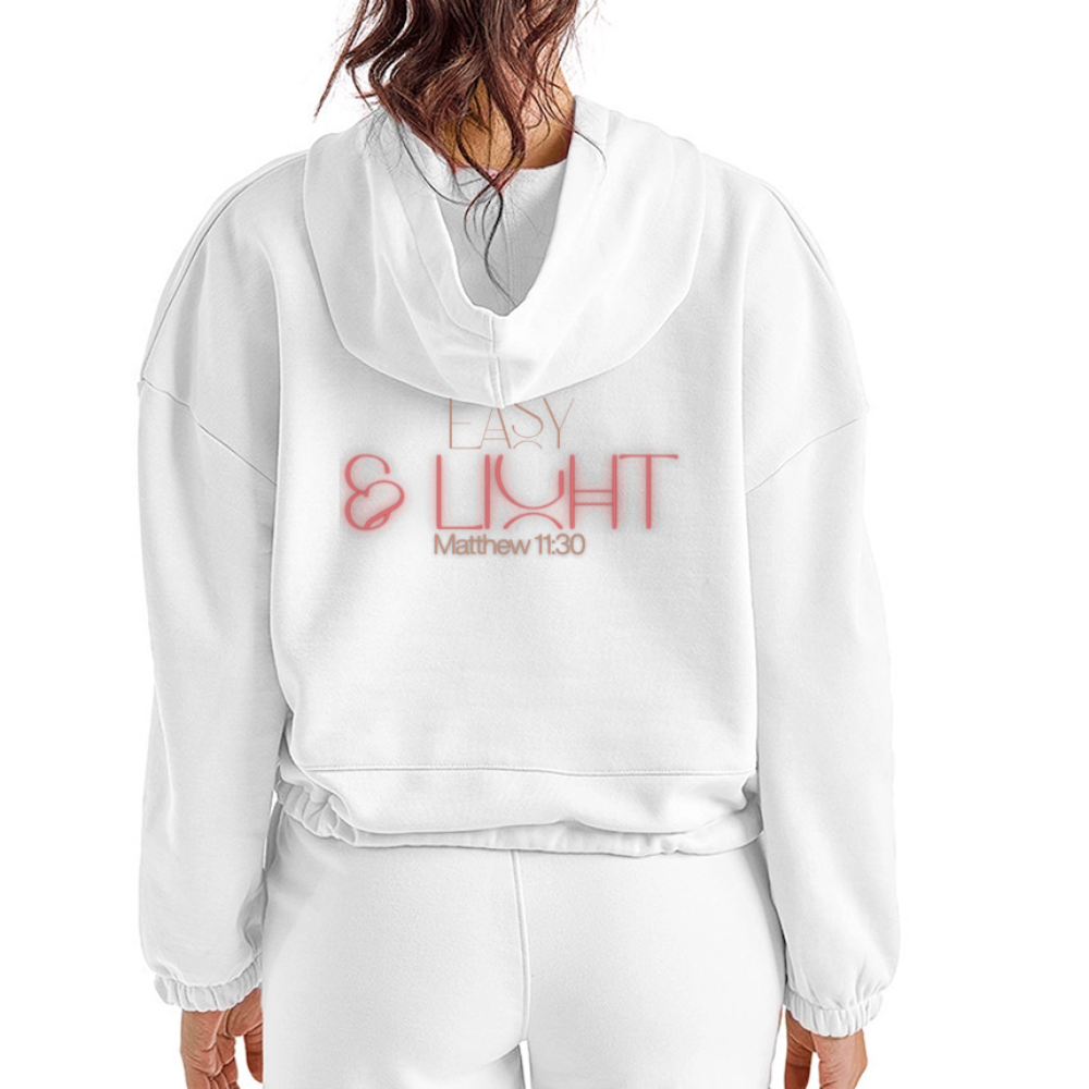 Easy Women’s Cropped Hoodie - white