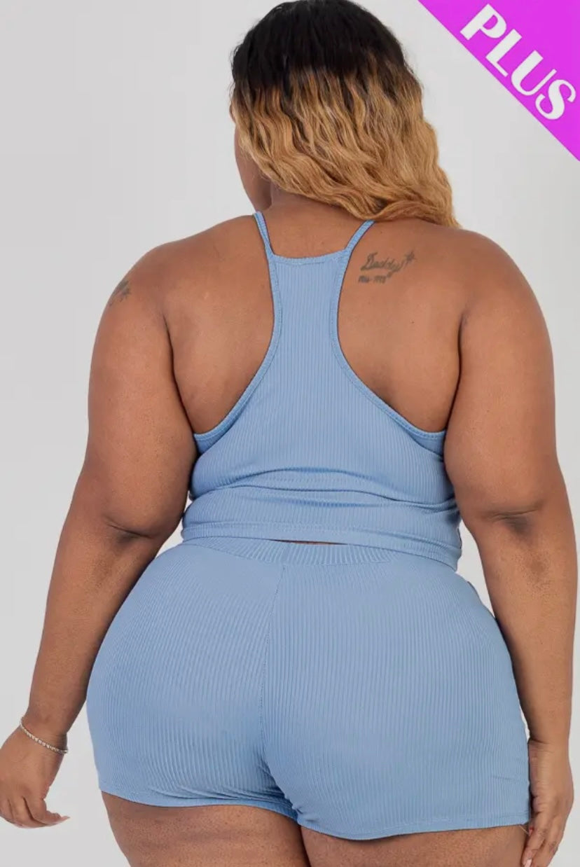 Plus Size Cami Top & Biker Shorts Set - Presale/Preorder