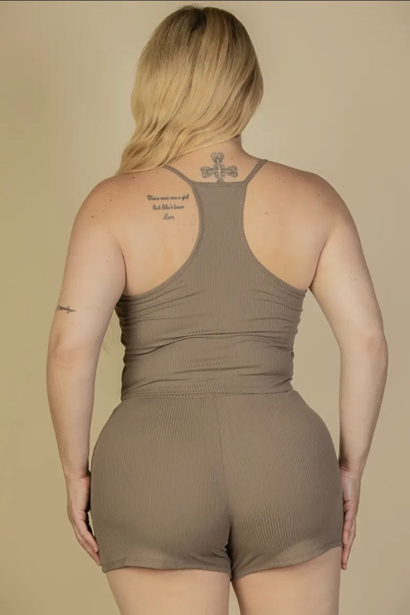 Plus Size Cami Top & Biker Shorts Set - Presale/Preorder