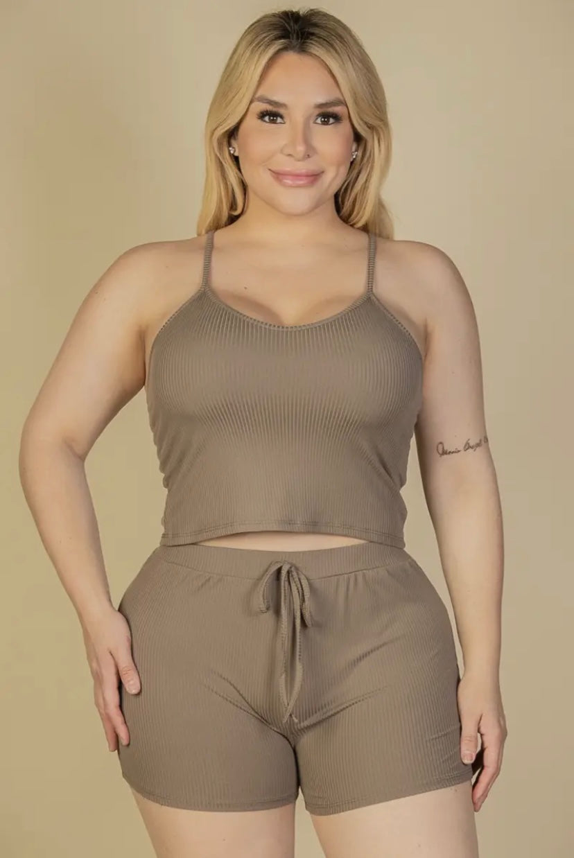 Plus Size Cami Top & Biker Shorts Set - Presale/Preorder