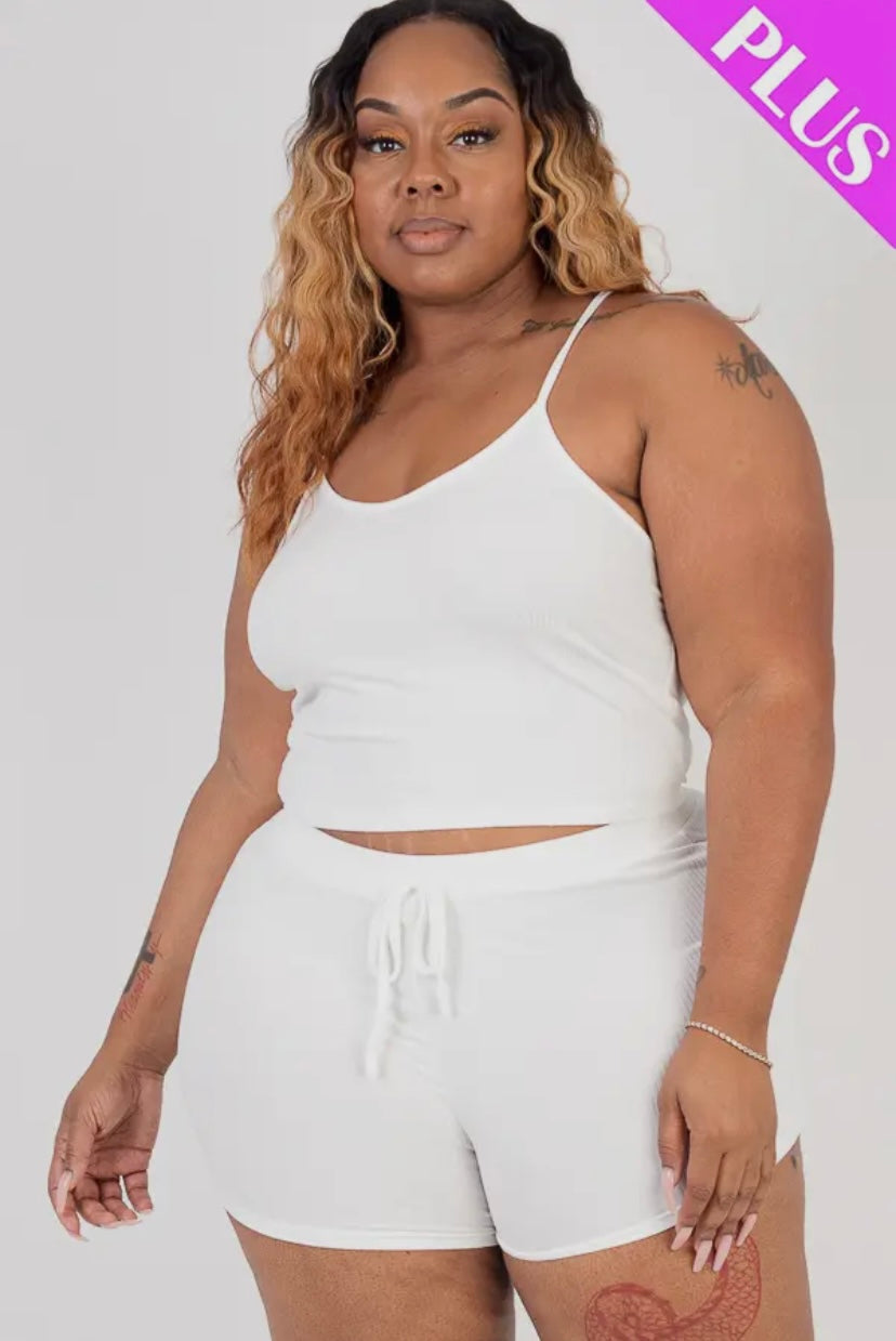Plus Size Cami Top & Biker Shorts Set - Presale/Preorder