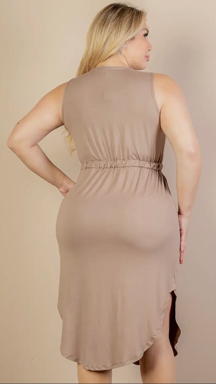 Plus Size Drawstring Midi Dress- Presale/Preorder