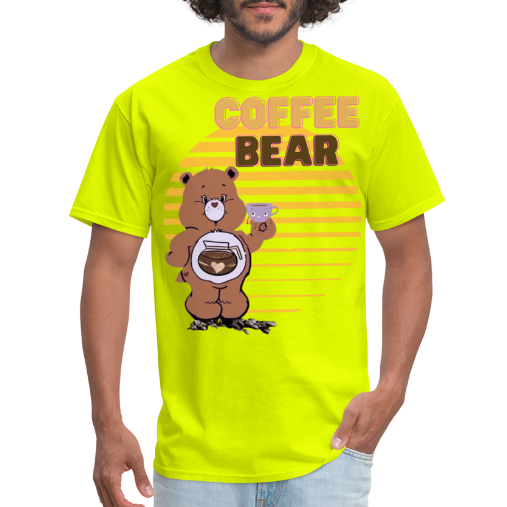 Coffee Bear T-Shirt - safety green