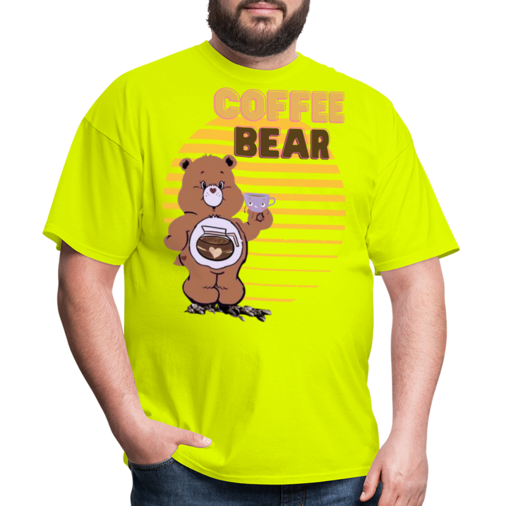 Coffee Bear T-Shirt - safety green