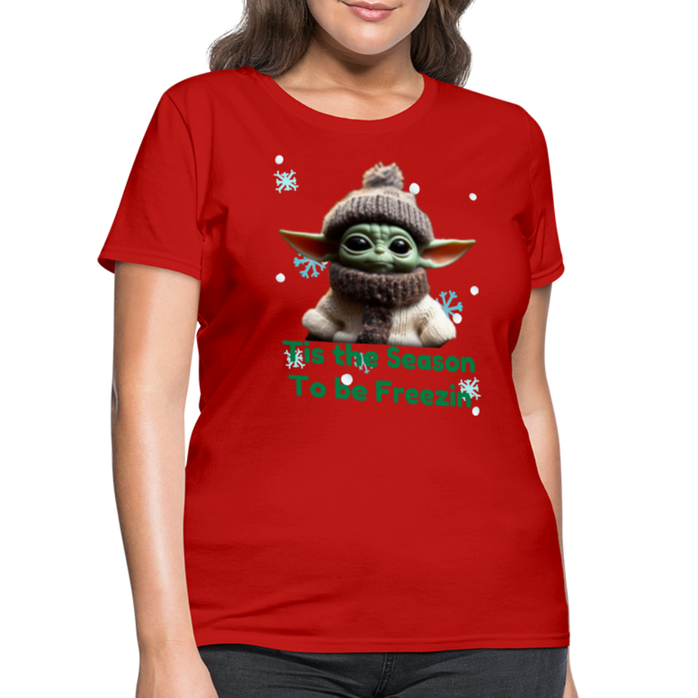 Cold Yoda T-Shirt - red