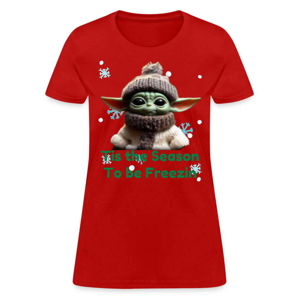 Cold Yoda T-Shirt - red