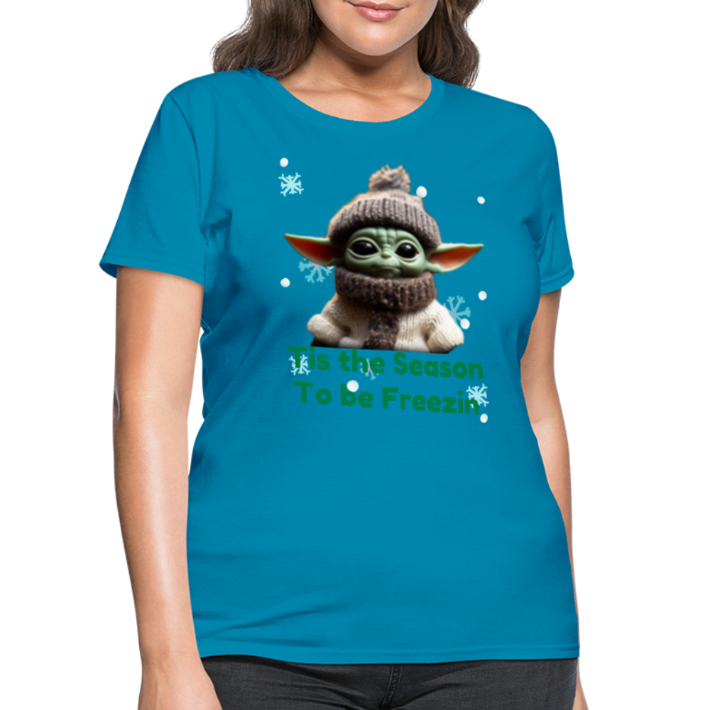 Cold Yoda T-Shirt - turquoise
