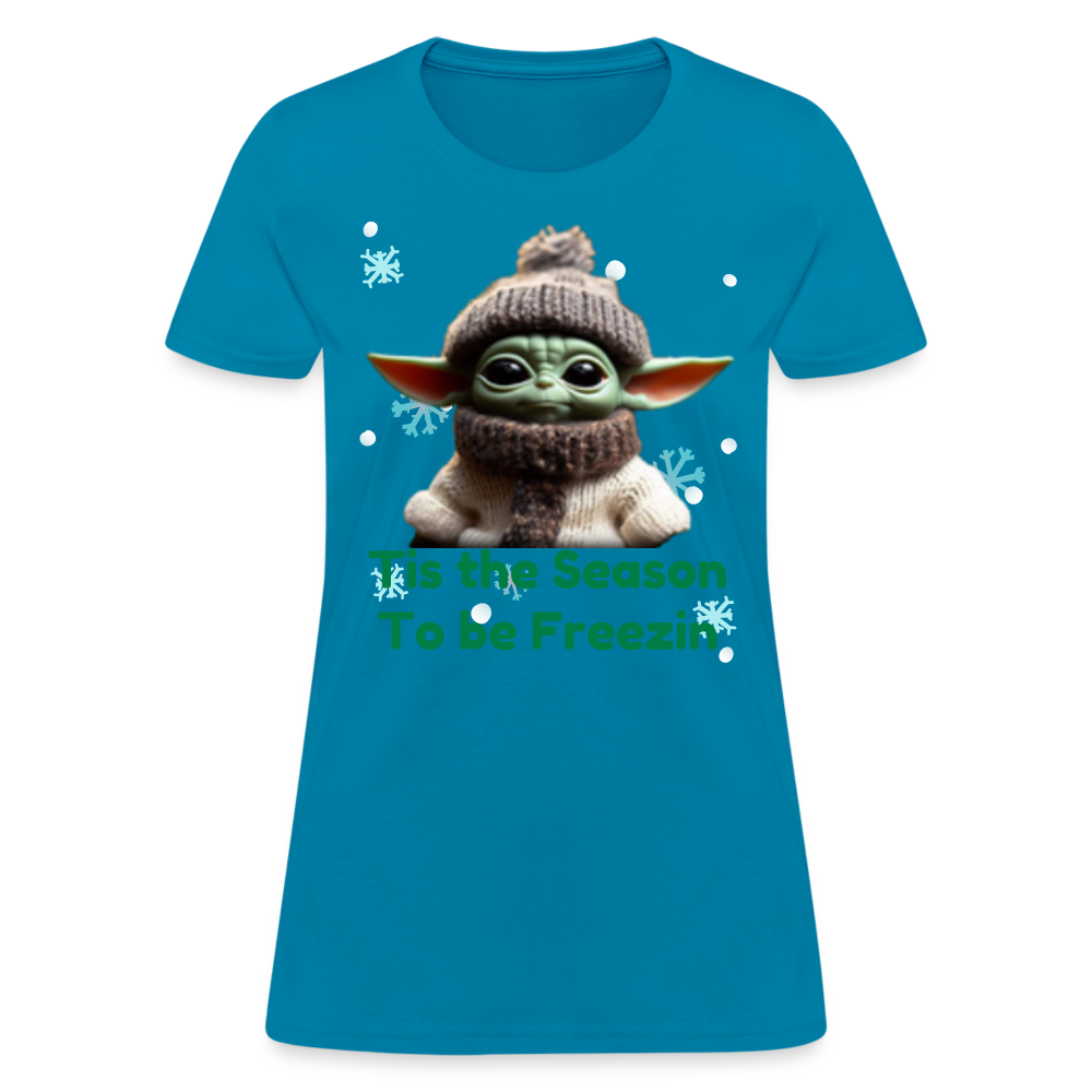 Cold Yoda T-Shirt - turquoise