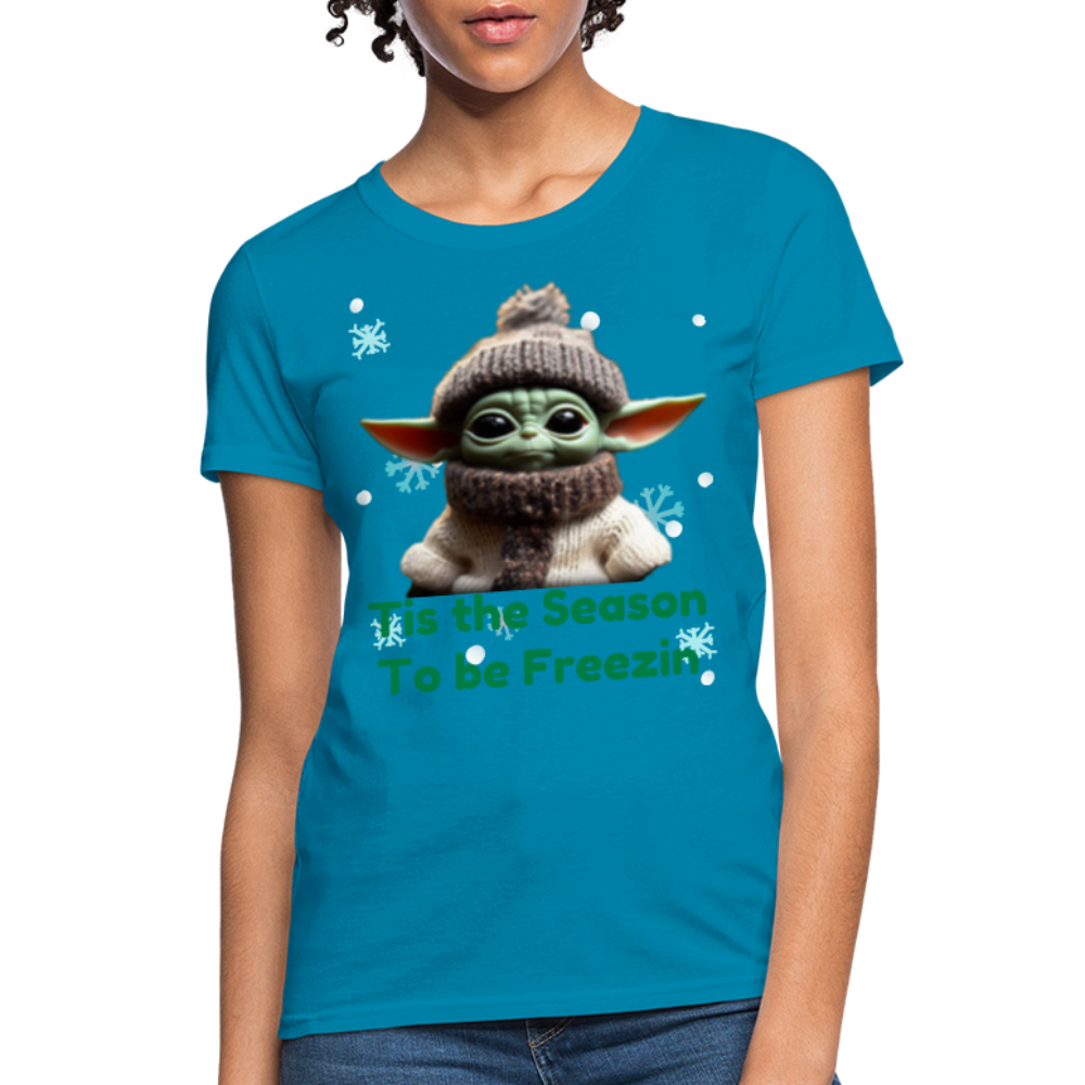 Cold Yoda T-Shirt - turquoise