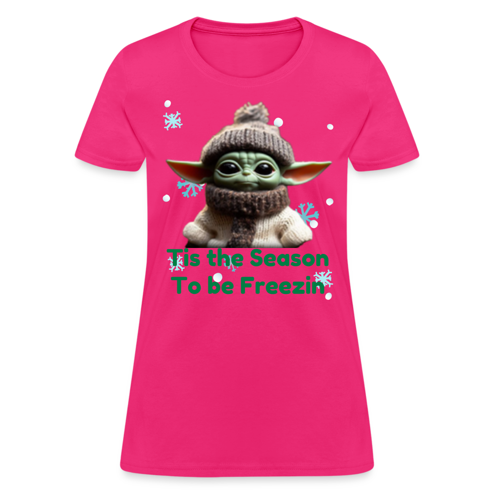 Cold Yoda T-Shirt - fuchsia