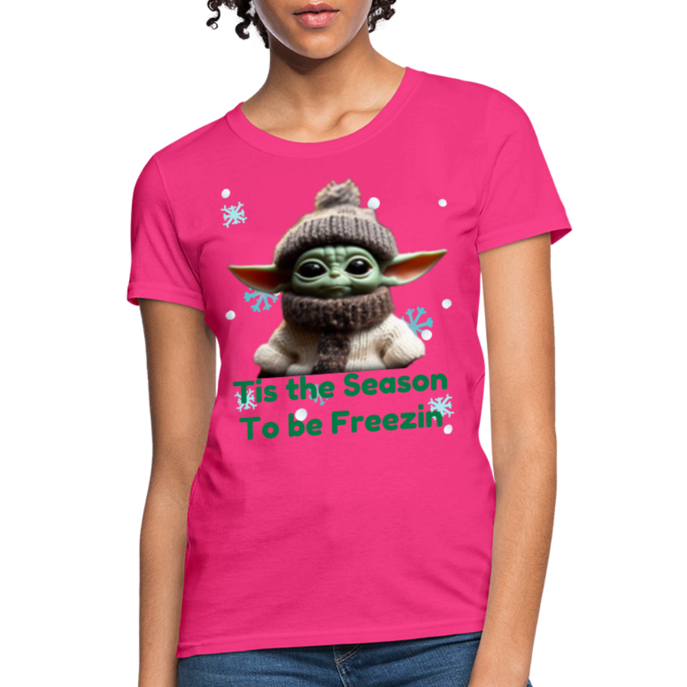 Cold Yoda T-Shirt - fuchsia