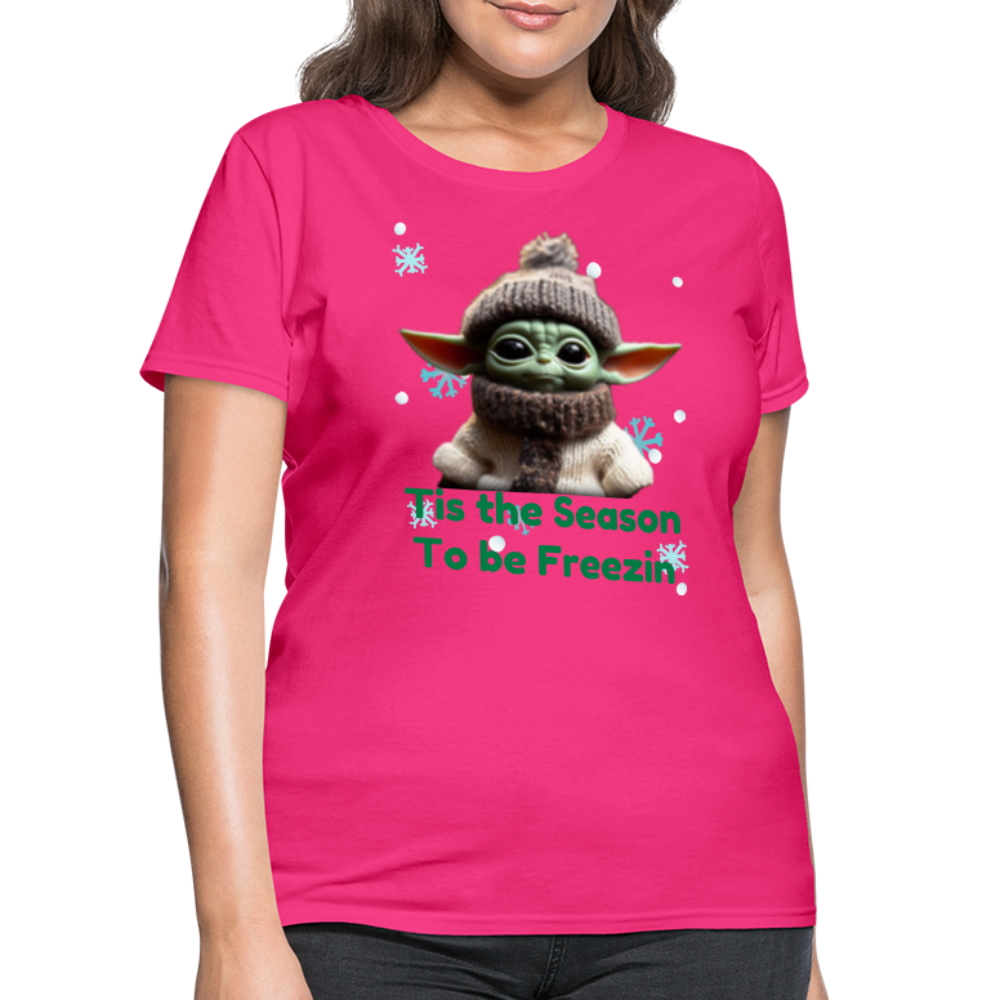 Cold Yoda T-Shirt - fuchsia