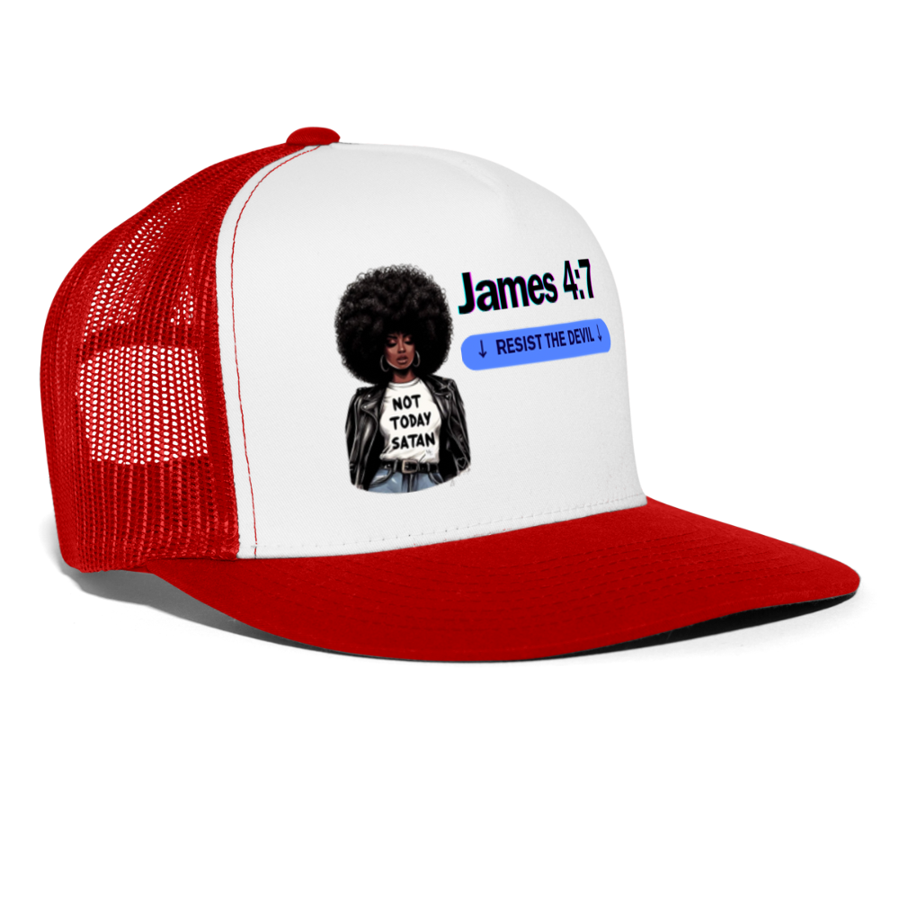 Not Today Trucker Cap - white/red