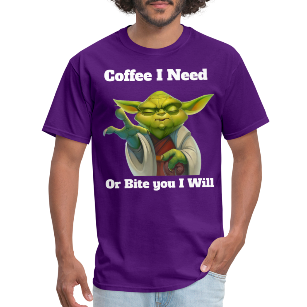Coffee Yoda T-Shirt - purple