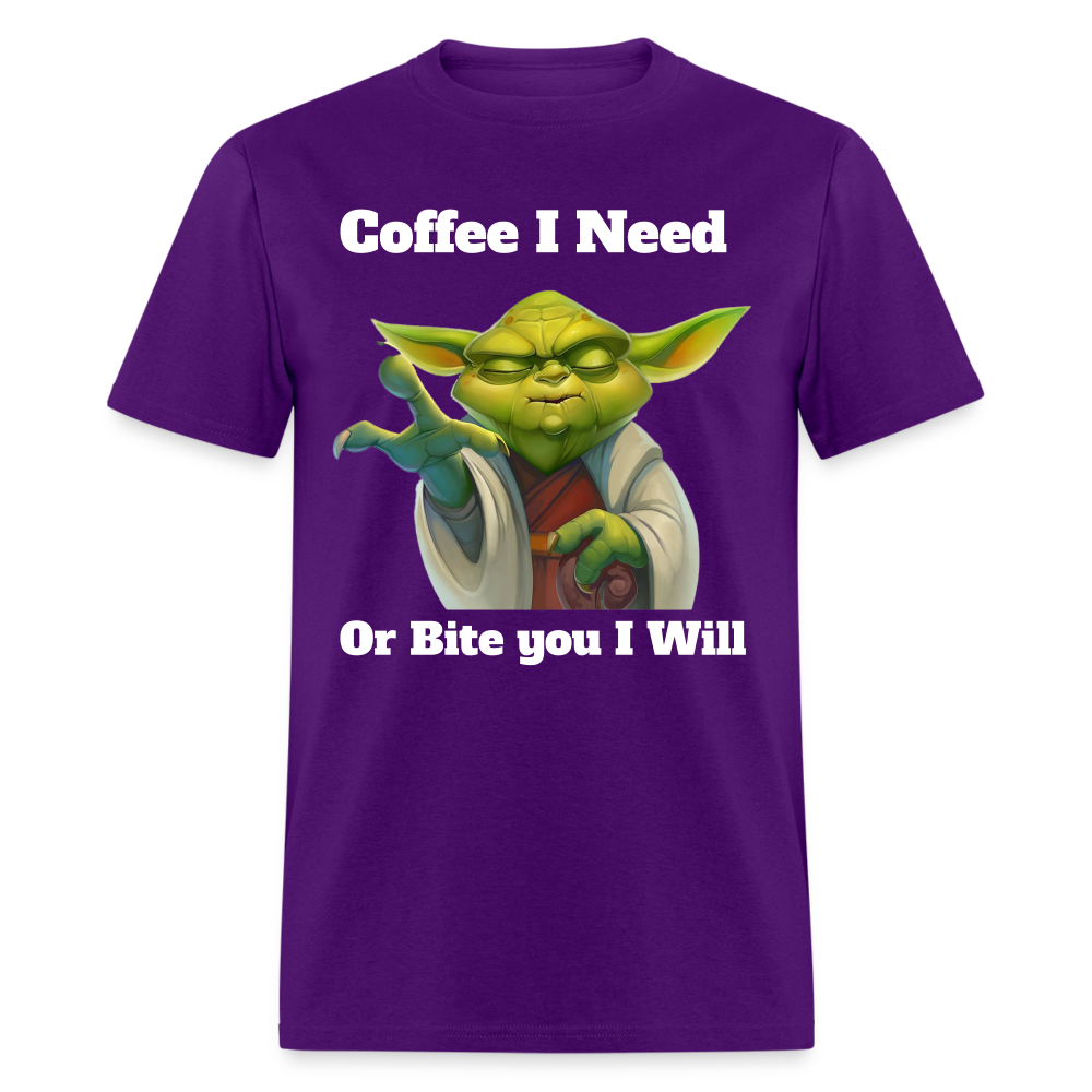 Coffee Yoda T-Shirt - purple