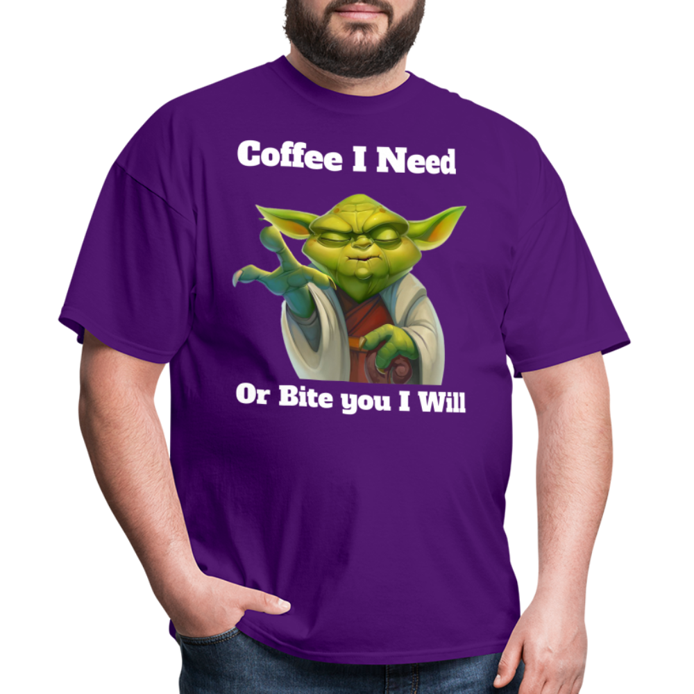 Coffee Yoda T-Shirt - purple