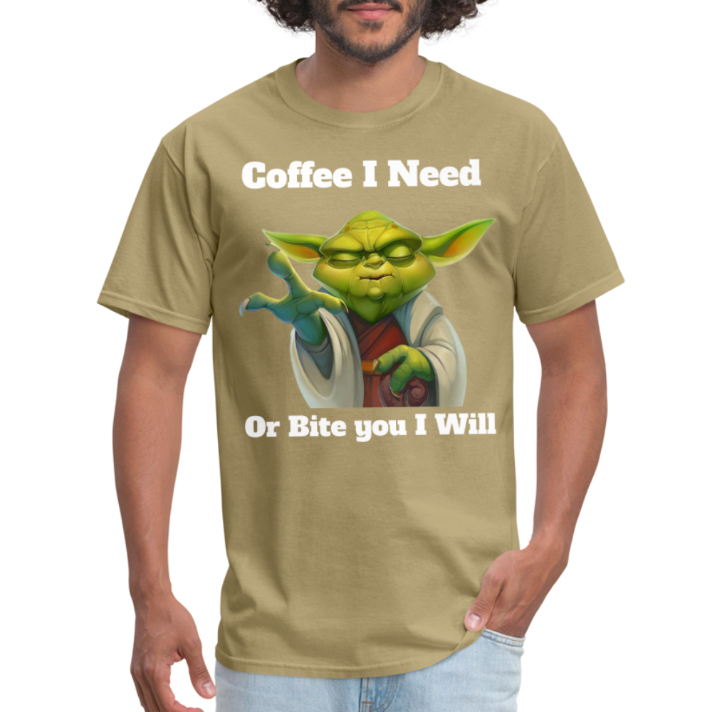 Coffee Yoda T-Shirt - khaki