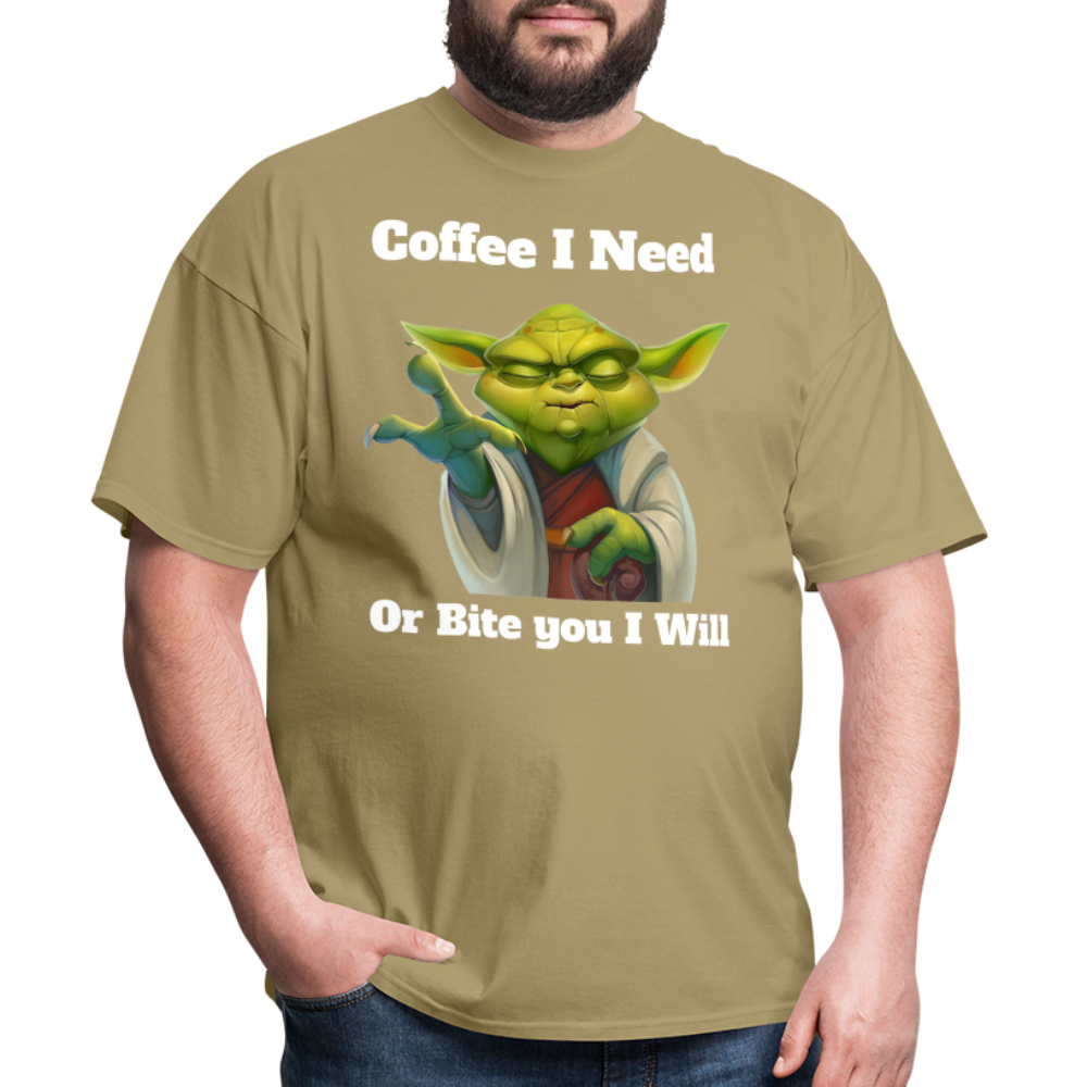 Coffee Yoda T-Shirt - khaki