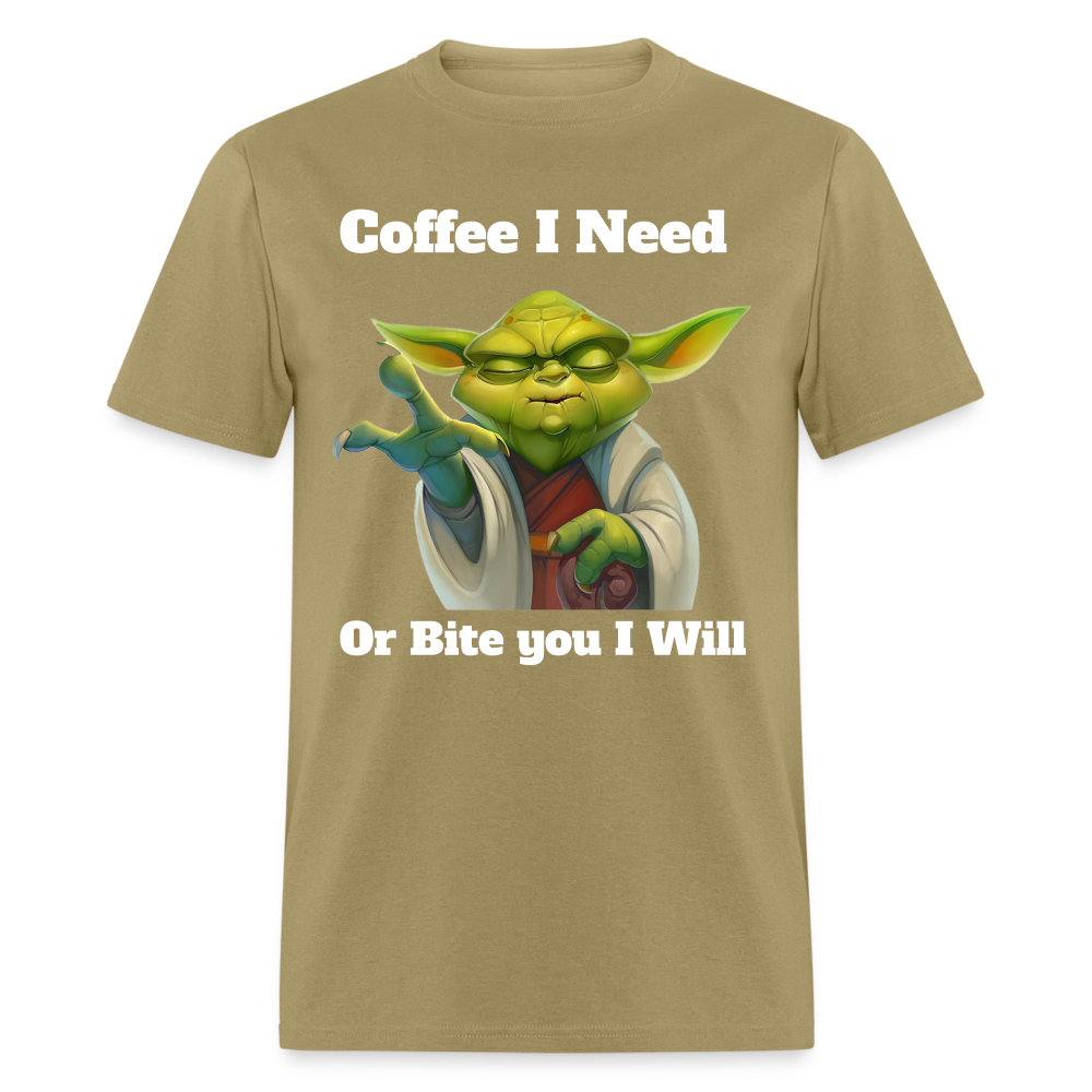 Coffee Yoda T-Shirt - khaki