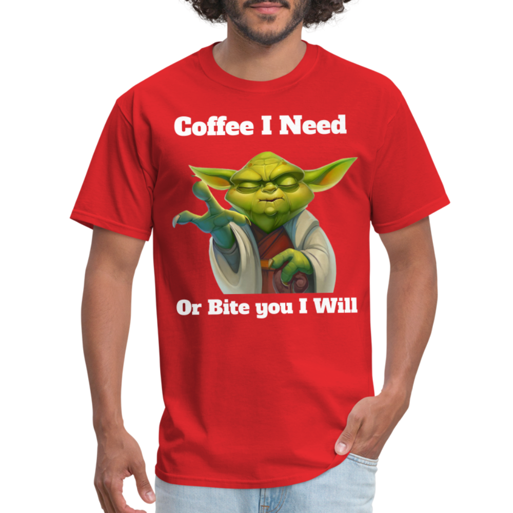 Coffee Yoda T-Shirt - red