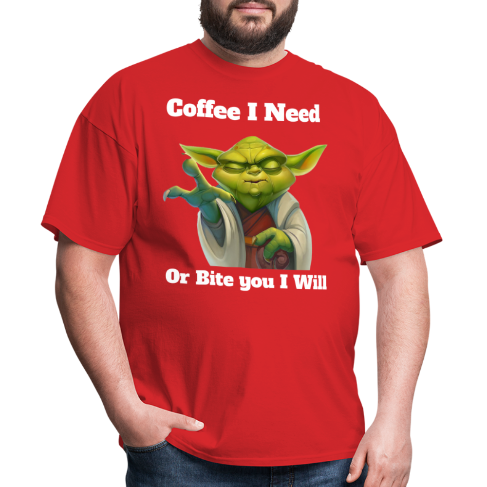 Coffee Yoda T-Shirt - red