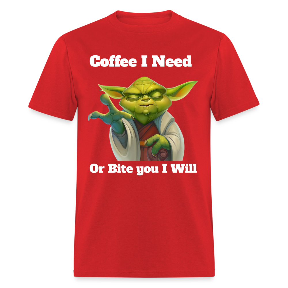 Coffee Yoda T-Shirt - red
