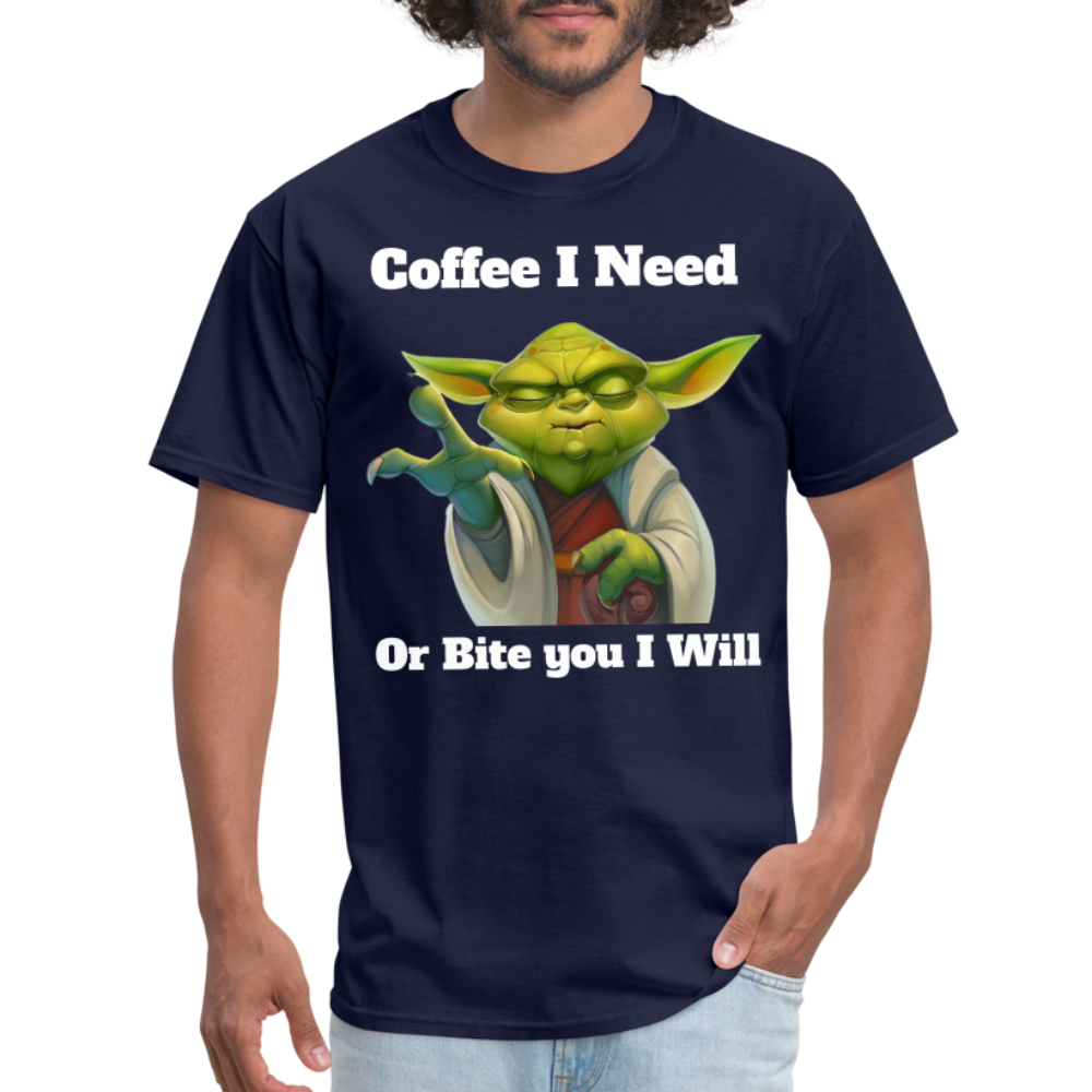 Coffee Yoda T-Shirt - navy