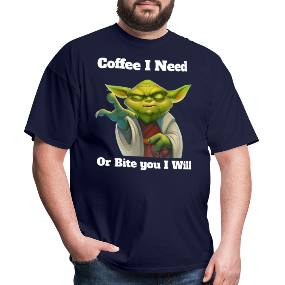 Coffee Yoda T-Shirt - navy
