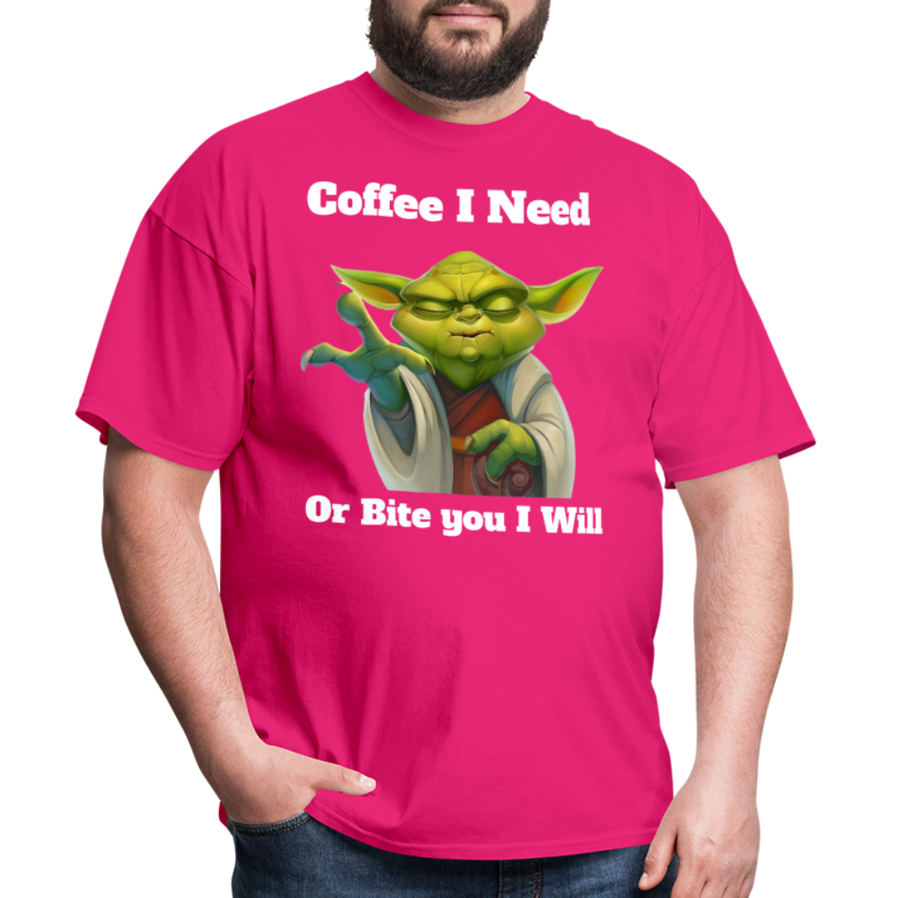 Coffee Yoda T-Shirt - fuchsia