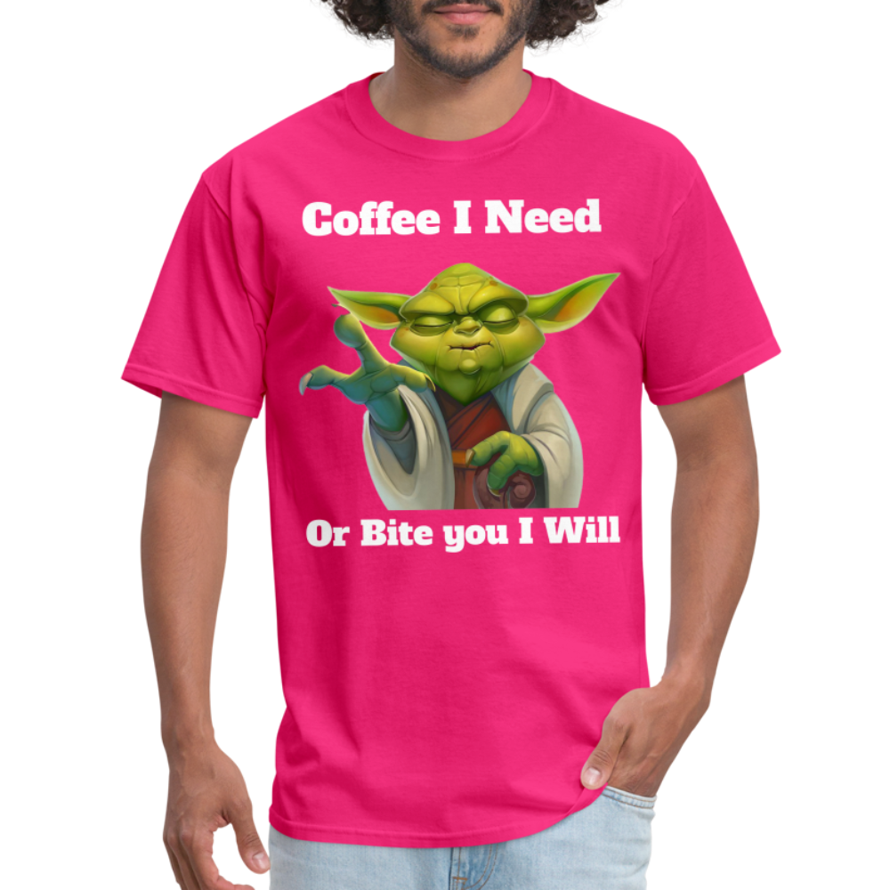 Coffee Yoda T-Shirt - fuchsia