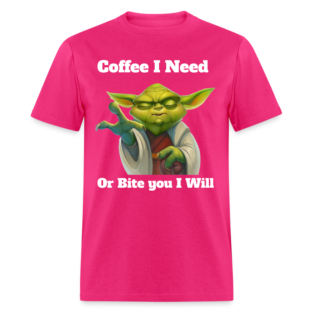 Coffee Yoda T-Shirt - fuchsia