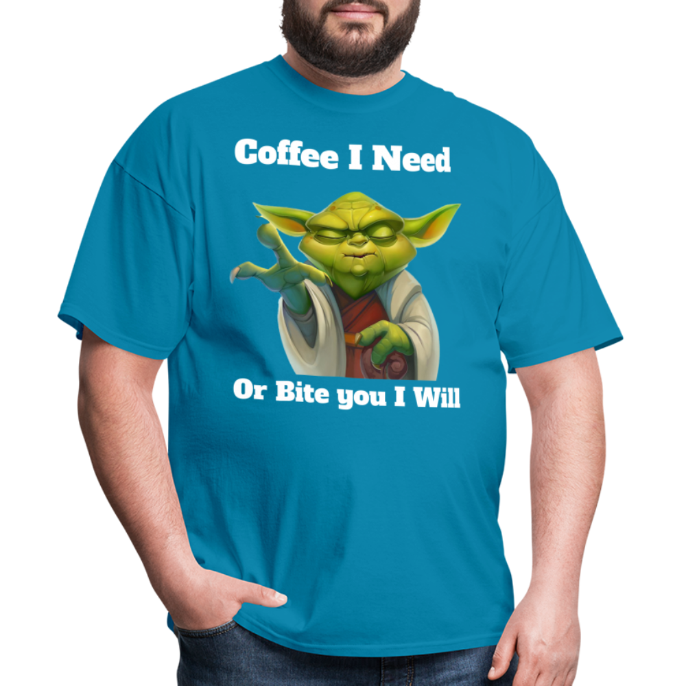 Coffee Yoda T-Shirt - turquoise