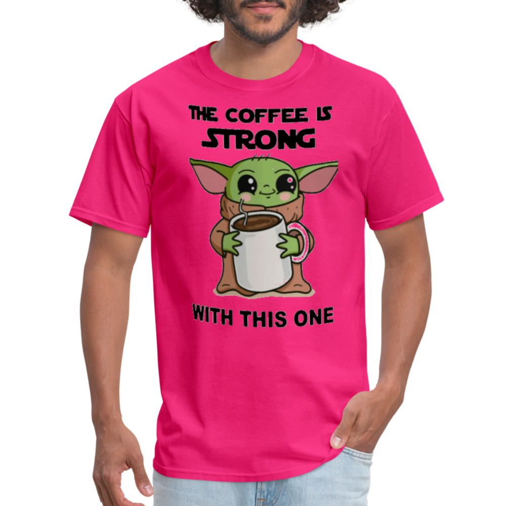 Yoda Coffee T-Shirt - fuchsia