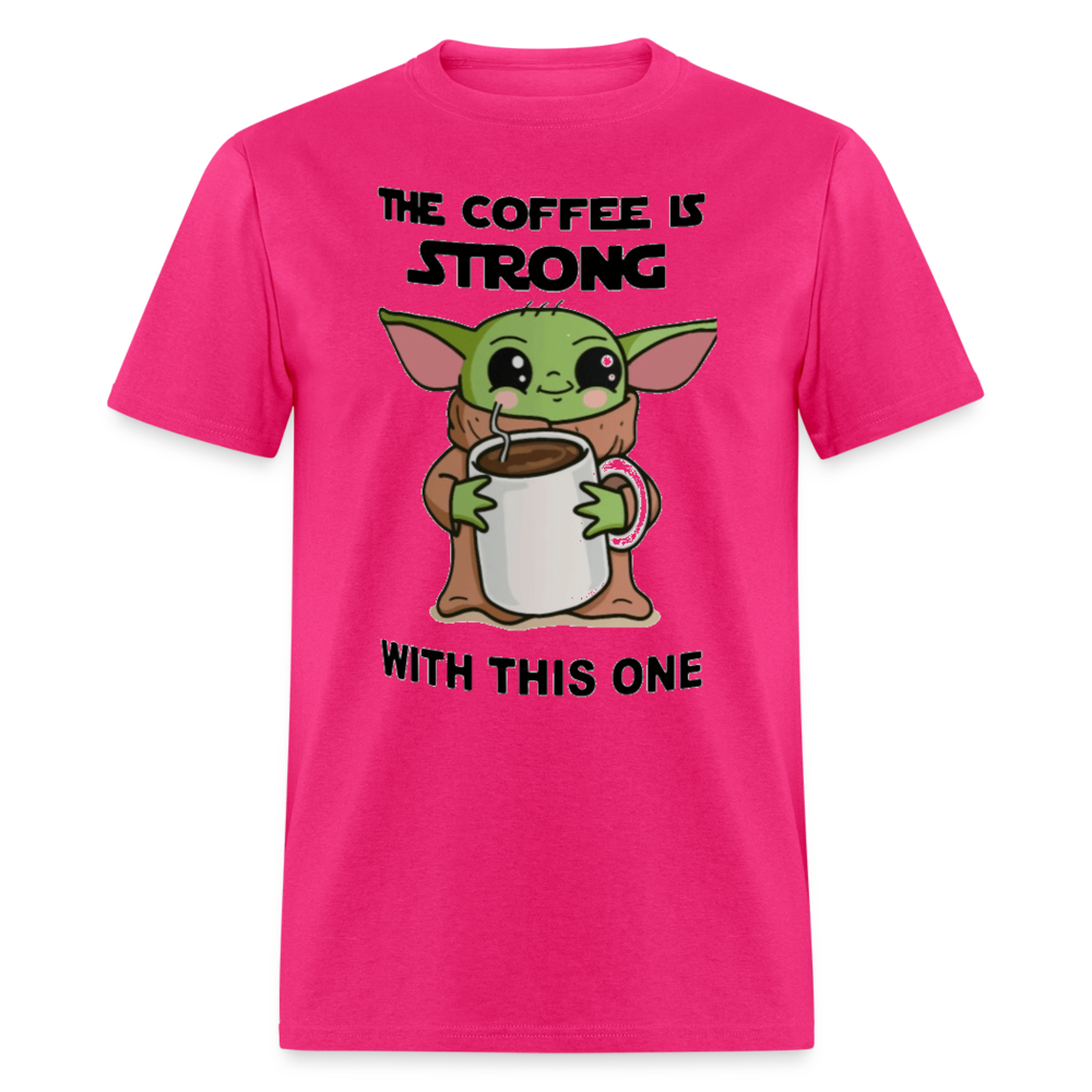 Yoda Coffee T-Shirt - fuchsia
