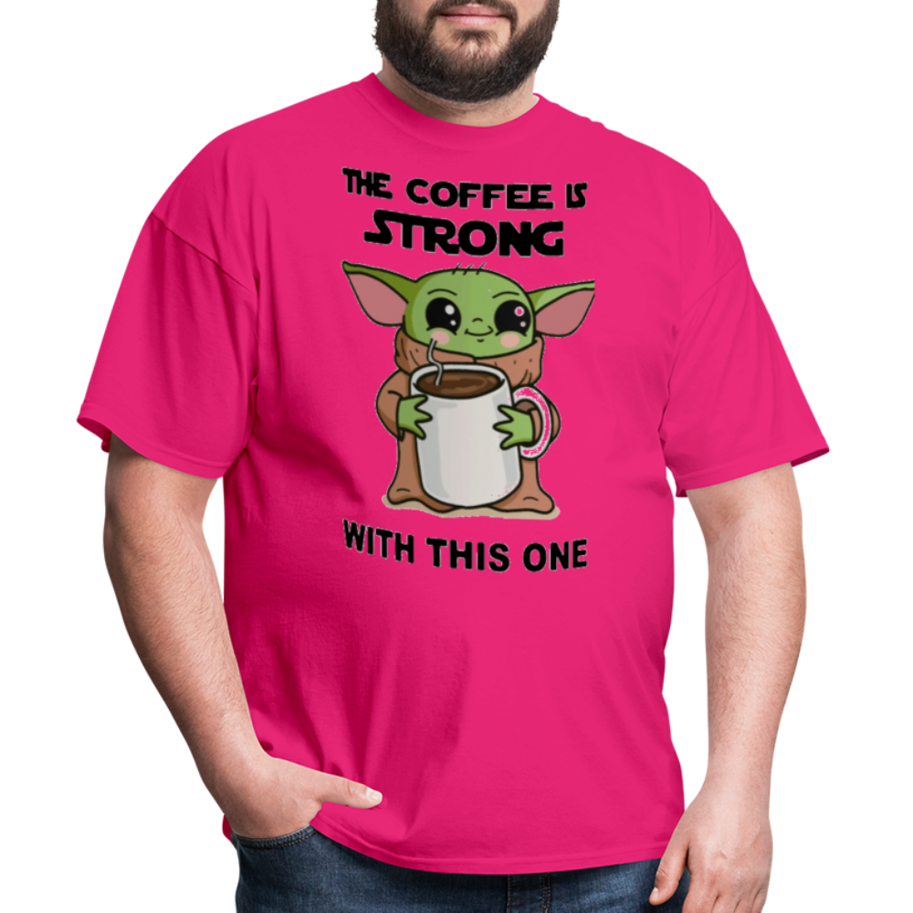 Yoda Coffee T-Shirt - fuchsia