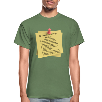12 Things Adult T-Shirt - military green